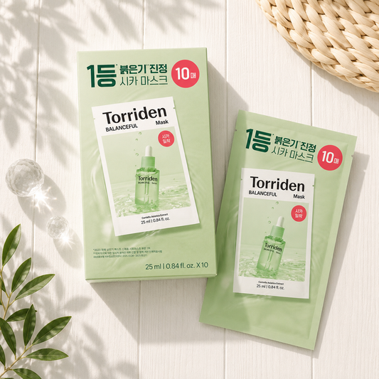 Torriden BALANCEFUL Cica Тайвшруулах Шит Маск – 25 мл × 10 ш